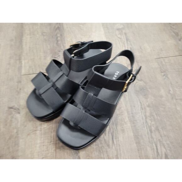Torrid NWT Chunky Platform Sandals Flatform Gladiator Solid Black Shoes 8.5 - Picture 2 of 6